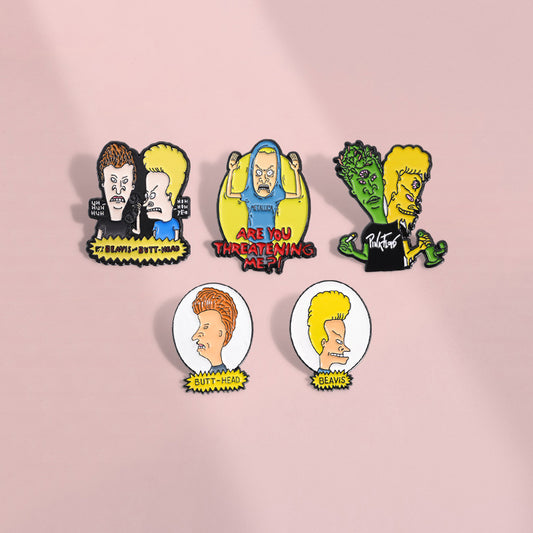 Cartoon Character Metal Pin Badge - Funny Enamel Brooch