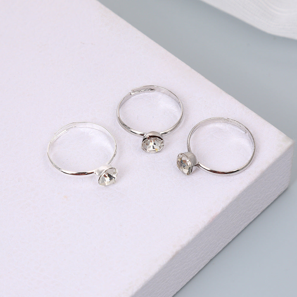 Fashion Square Claw Diamond Ring - 4 Color Options