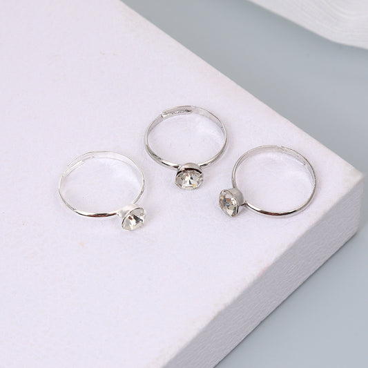Fashion Square Claw Diamond Ring - 4 Color Options