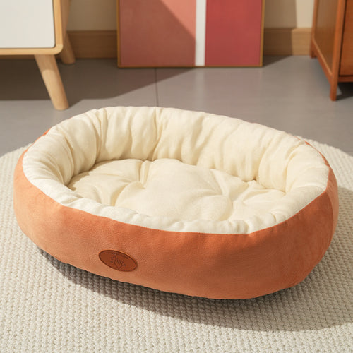 Oval Pet Bed - Plush Dog Bed with Warm Lining - S to XXL