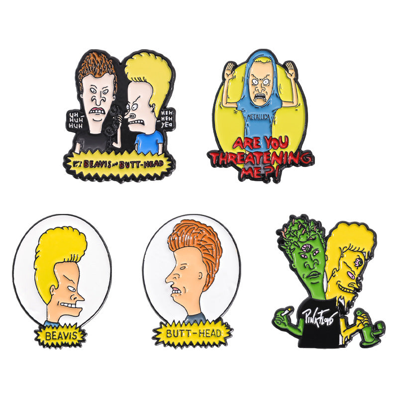 Cartoon Character Metal Pin Badge - Funny Enamel Brooch