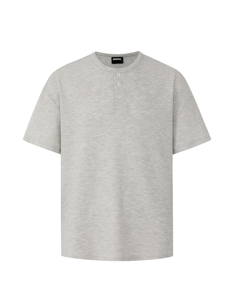 Men's Henley Short Sleeve T-Shirt - Casual Everyday Tee