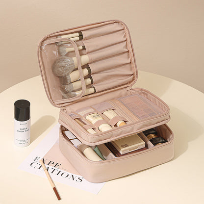 Oxford Cosmetic Travel Bag - Divided Toiletry Organizer with Compartments