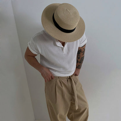 Men's Henley Short Sleeve T-Shirt - Casual Everyday Tee