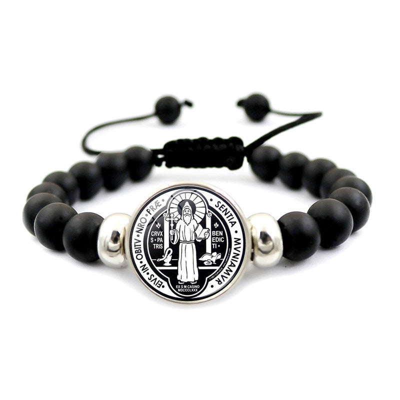 St. Benedict Medal Snap Button Bracelet - Unisex