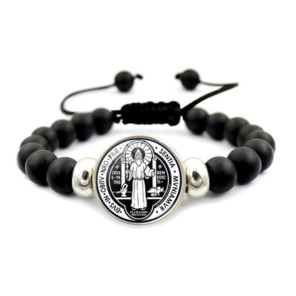 St. Benedict Medal Snap Button Bracelet - Unisex
