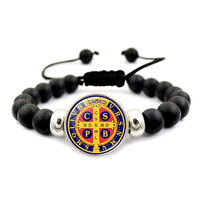 St. Benedict Medal Snap Button Bracelet - Unisex