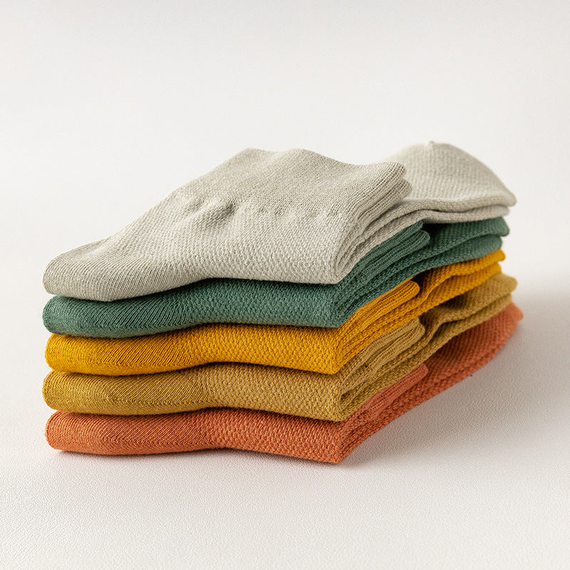 Men's Cotton Ankle Socks - Breathable 6-Pack