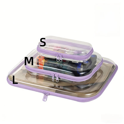 Clear Zipper Storage Bags Set - Multi-Size Waterproof Travel Organizer