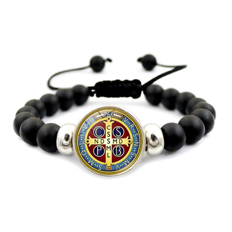 St. Benedict Medal Snap Button Bracelet - Unisex