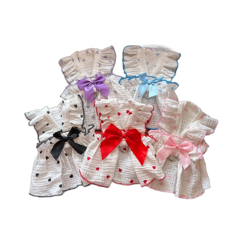 Pet Heart Print Dress - Dog & Cat Clothing