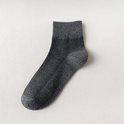Men's Cotton Ankle Socks - Breathable 6-Pack