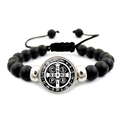 St. Benedict Medal Snap Button Bracelet - Unisex