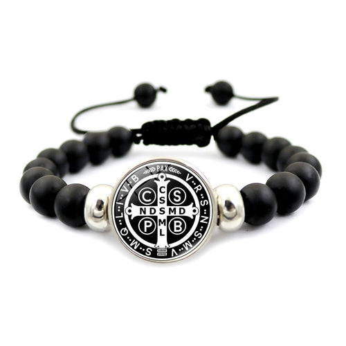 St. Benedict Medal Snap Button Bracelet - Unisex