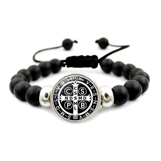 St. Benedict Medal Snap Button Bracelet - Unisex