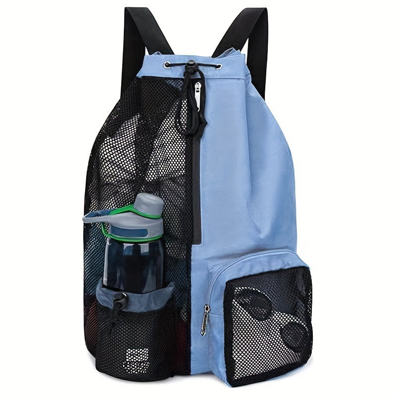 Mesh Swim Beach Bag - Drawstring Backpack with Wet Pocket
