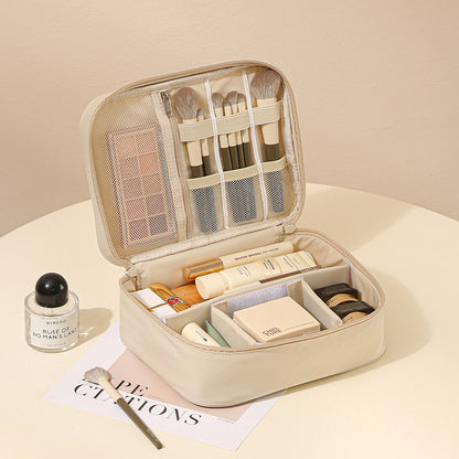 Oxford Cosmetic Travel Bag - Divided Toiletry Organizer with Compartments