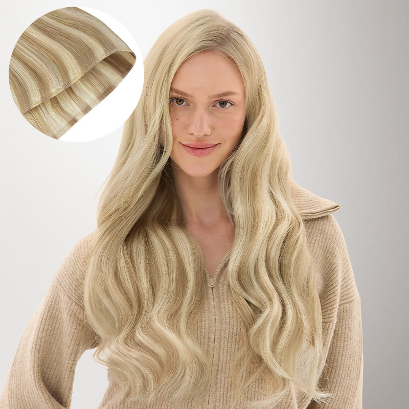 Light Blonde Highlights (16/22A) Genius Weft Hair Extensions (100-120g) [Clearance]