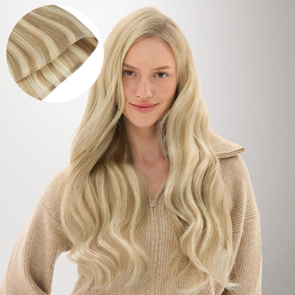 Light Blonde Highlights (16/22A) Genius Weft Hair Extensions (100-120g) [Clearance]