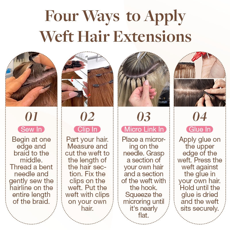 Brown Sugar Swirl Highlights (2C/4E/6C) Sew-In Weft Hair Extensions (80g-120g) [Clearance]