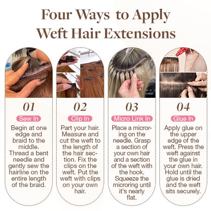 Brown Sugar Swirl Highlights (2C/4E/6C) Sew-In Weft Hair Extensions (80g-120g) [Clearance]