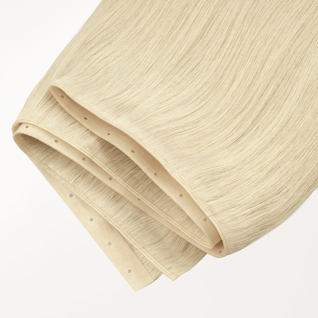 Platinum Blonde (60A) Butterfly Weft Human Hair Extensions (100g-150g)