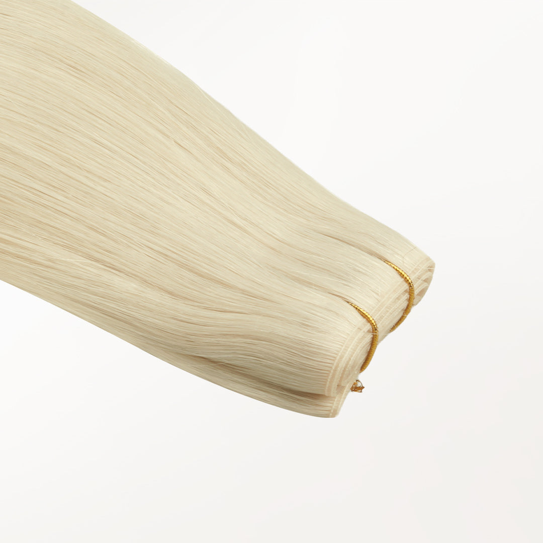 Platinum Blonde (60A) Butterfly Weft Human Hair Extensions (100g-150g)
