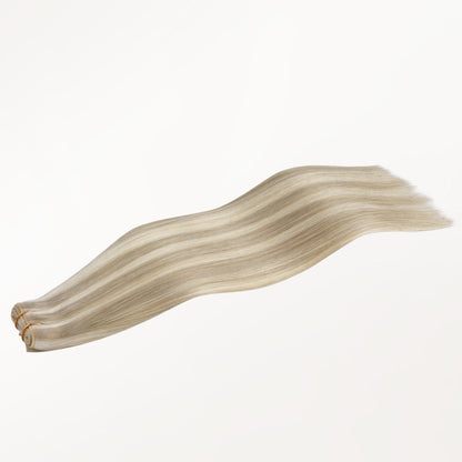 Ash Blonde Highlights (17A/60A) Butterfly Weft Human Hair Extensions (100g-150g)