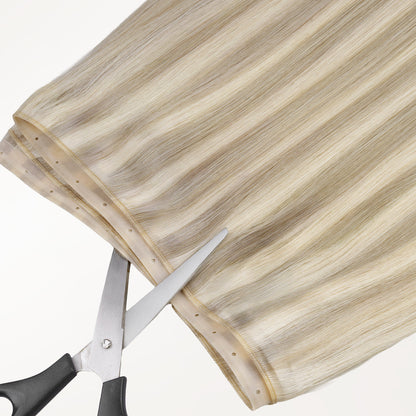 Ash Blonde Highlights (17A/60A) Butterfly Weft Human Hair Extensions (100g-150g)