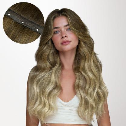 Bleach Blonde Balayage (3/8/613) Butterfly Weft Human Hair Extensions (100g-150g)