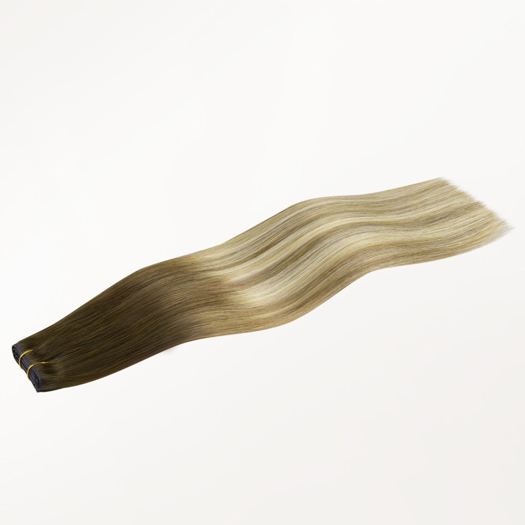 Bleach Blonde Balayage (3/8/613) Butterfly Weft Human Hair Extensions (100g-150g)