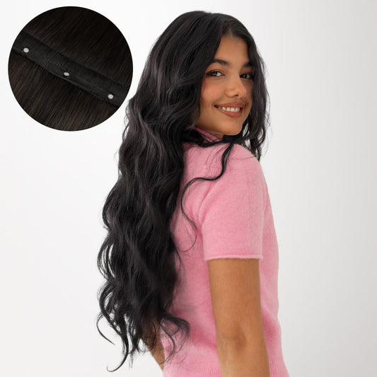 Jet Black (1) Butterfly Weft Human Hair Extensions (100g-150g)