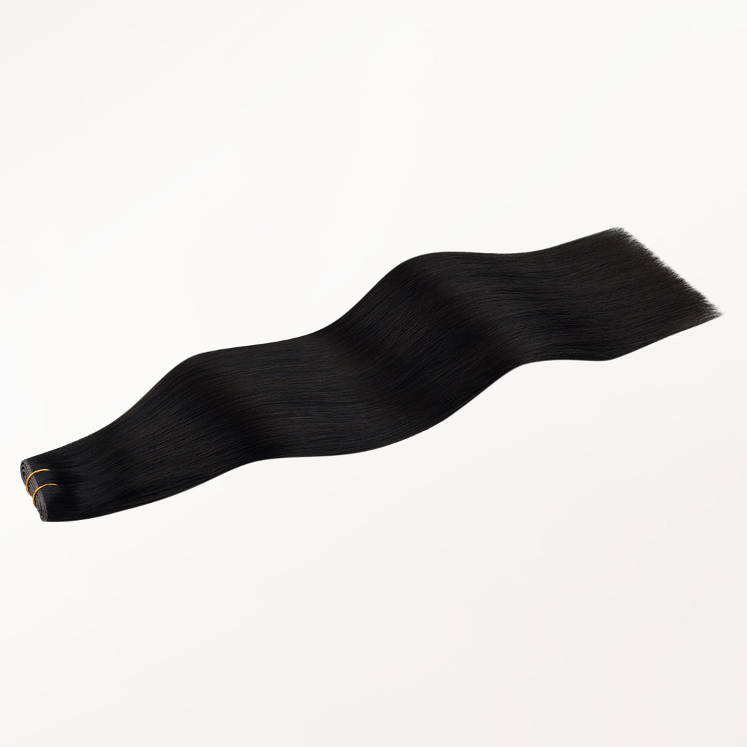 Jet Black (1) Butterfly Weft Human Hair Extensions (100g-150g)