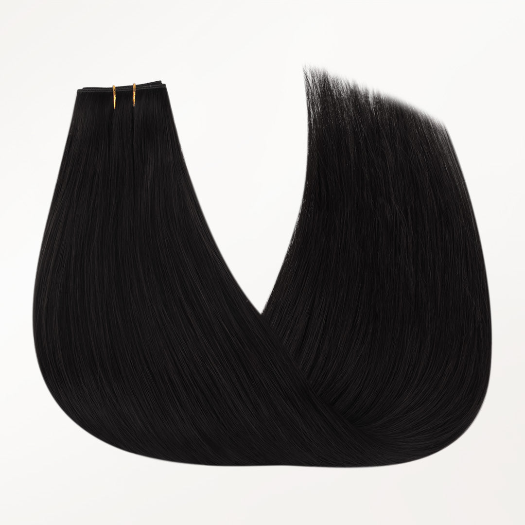 Jet Black (1) Butterfly Weft Human Hair Extensions (100g-150g)