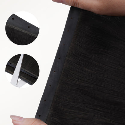 Jet Black (1) Butterfly Weft Human Hair Extensions (100g-150g)