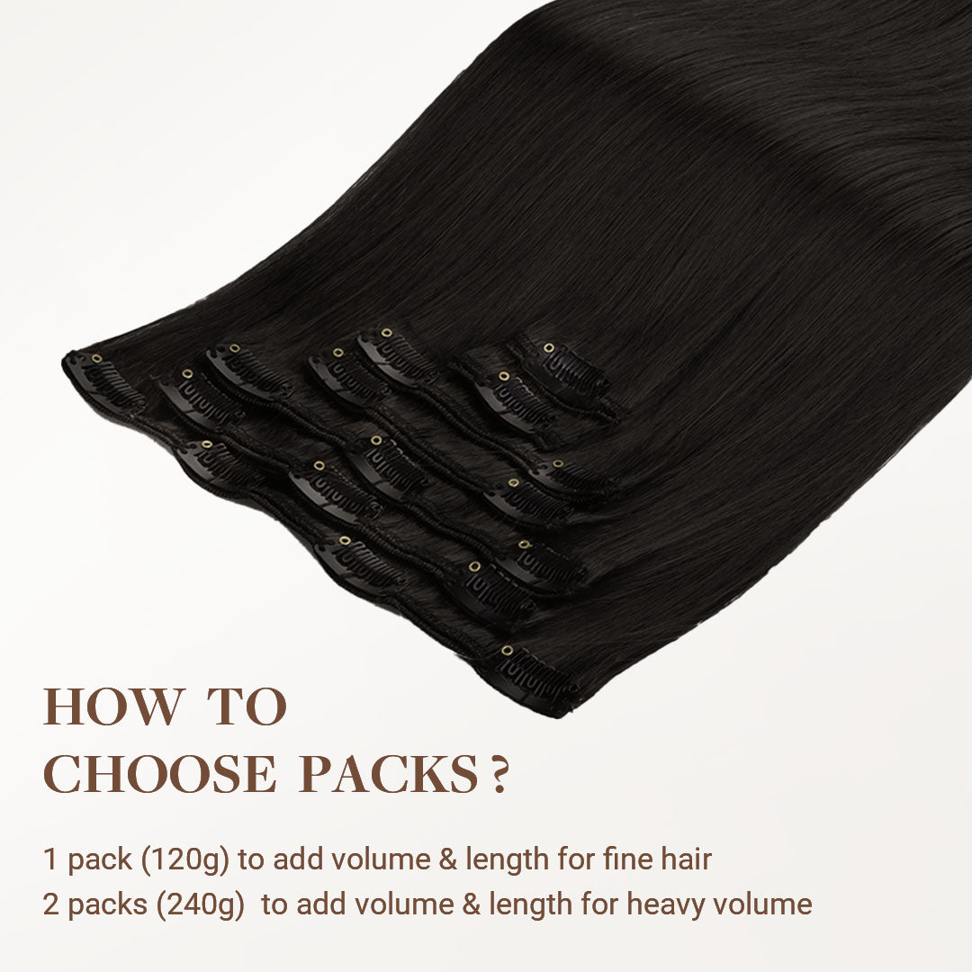 Natural Black (1B) Classic Clip-Ins [Clearance]