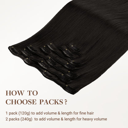 Natural Black (1B) Classic Clip-Ins [Clearance]