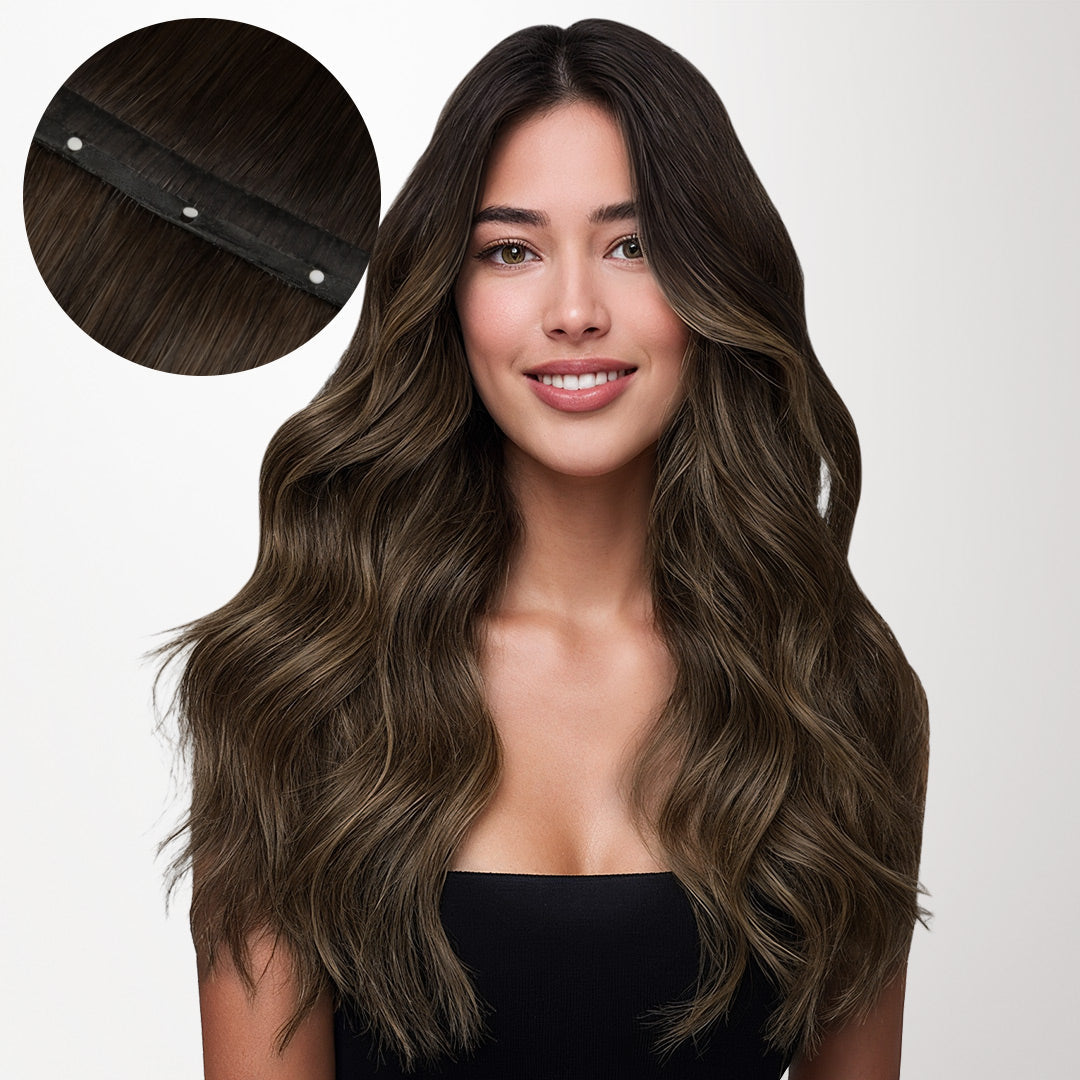 Dark Brown Balayage (2/6/2) Butterfly Weft Human Hair Extensions (100g-150g)