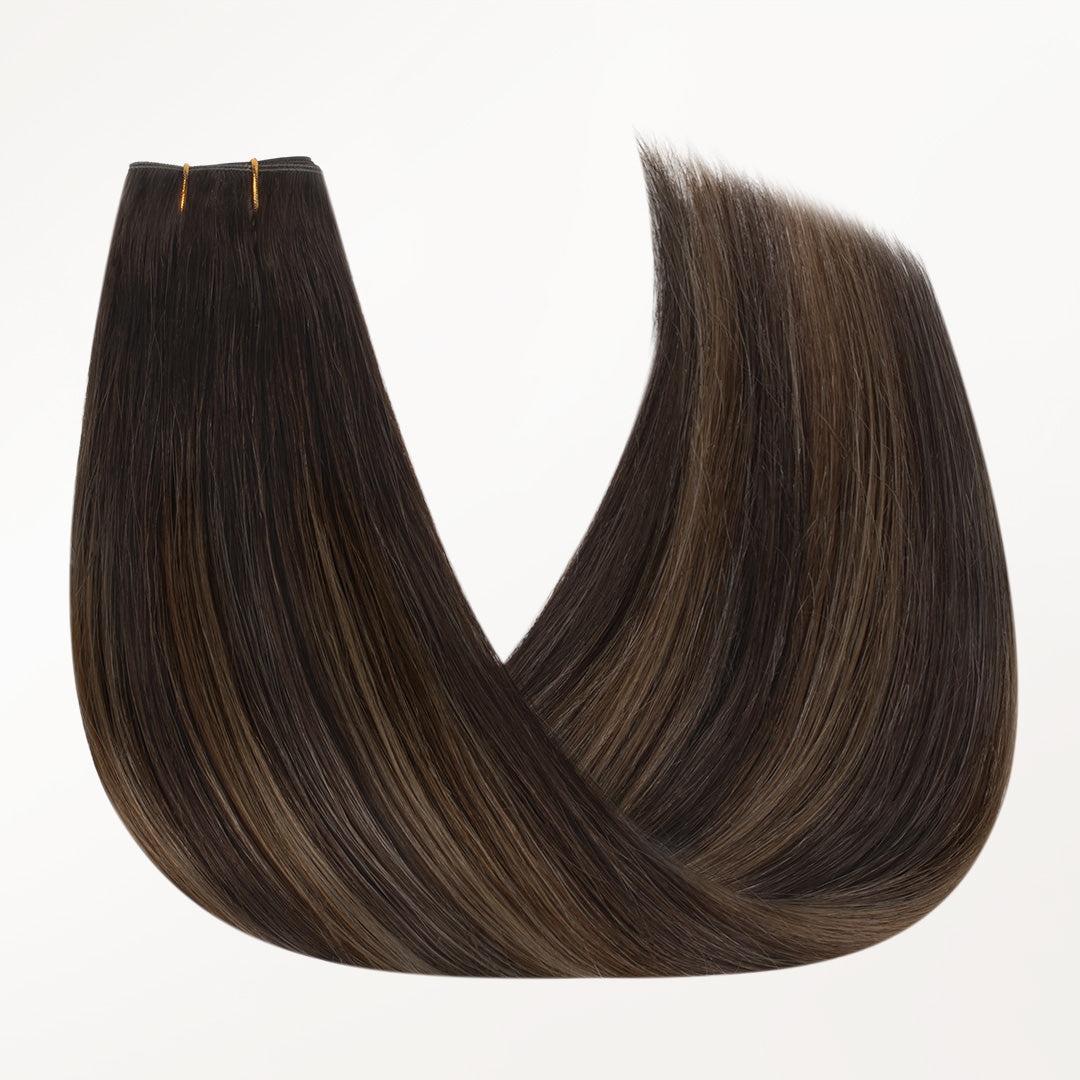 Dark Brown Balayage (2/6/2) Butterfly Weft Human Hair Extensions (100g-150g)