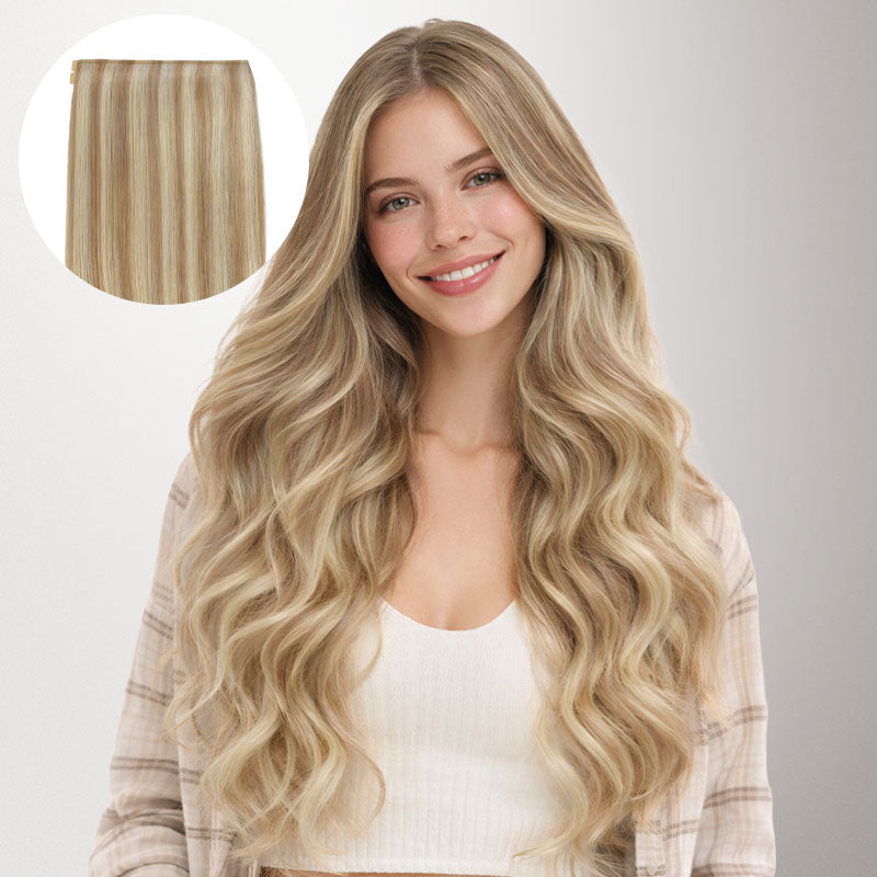 Light Blonde Highlights (16/22A) Genius Tape Weft Hair Extensions 60g [Clearance]