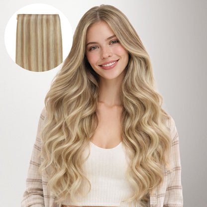 Light Blonde Highlights (16/22A) Genius Tape Weft Hair Extensions 60g [Clearance]