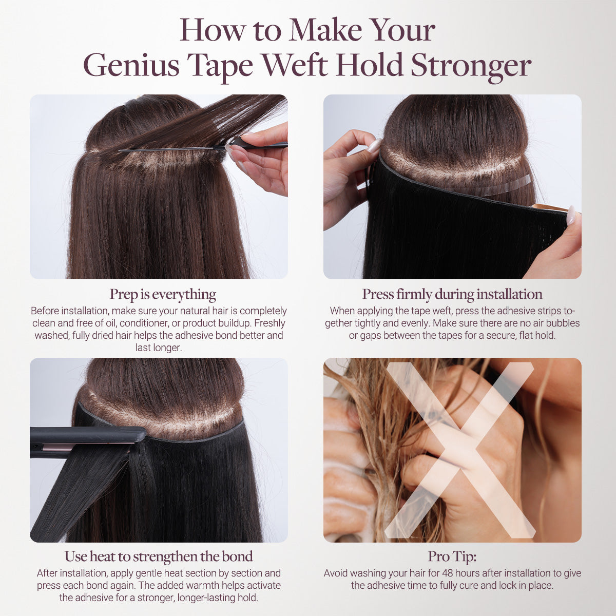 Jet Black (1) Genius Tape Weft Hair Extensions 60g [Clearance]