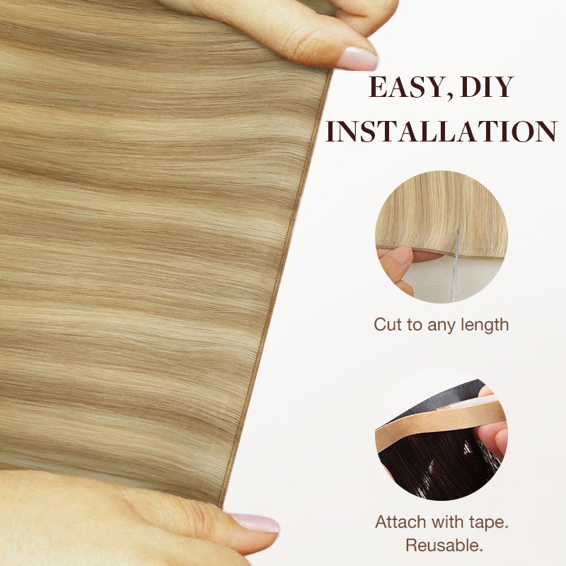 Light Blonde Highlights (16/22A) Genius Tape Weft Hair Extensions 60g [Clearance]