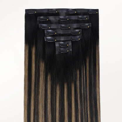 Black to Light Blonde Balayage (1B/19/1B) Invisi Edge Seamless Clip-Ins (140g-160g)