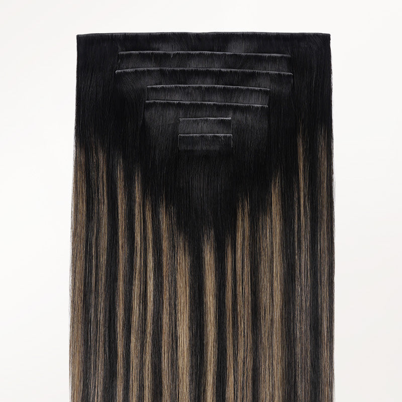 Black to Light Blonde Balayage (1B/19/1B) Invisi Edge Seamless Clip-Ins (140g-160g)