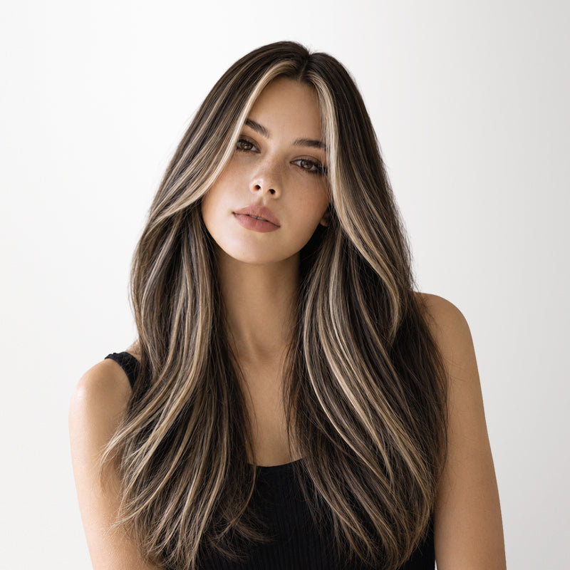 Black to Light Blonde Balayage (1B/19/1B) Invisi Edge Seamless Clip-Ins (140g-160g)