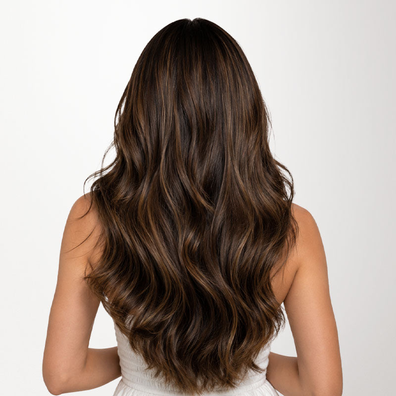Brown Sugar Swirl Highlights (2C/4E/6C) Invisi Edge Seamless Clip-Ins (140g-160g)