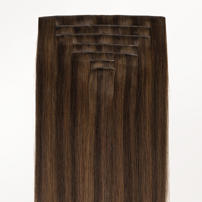 Brown Sugar Swirl Highlights (2C/4E/6C) Invisi Edge Seamless Clip-Ins (140g-160g)