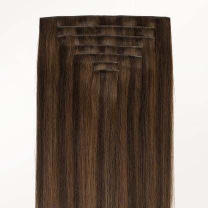 Brown Sugar Swirl Highlights (2C/4E/6C) Invisi Edge Seamless Clip-Ins (140g-160g)