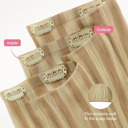 Dirty Blonde Highlights (18D/22F) Invisi Edge Seamless Clip-Ins (140g-160g)